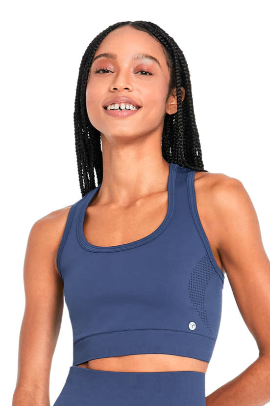 Top Fitness Dupla Face Nadador Pontos Azul