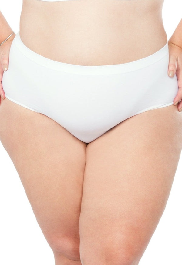 Calcinha Básica Cintura Alta Com Fundo De Algodão Branco