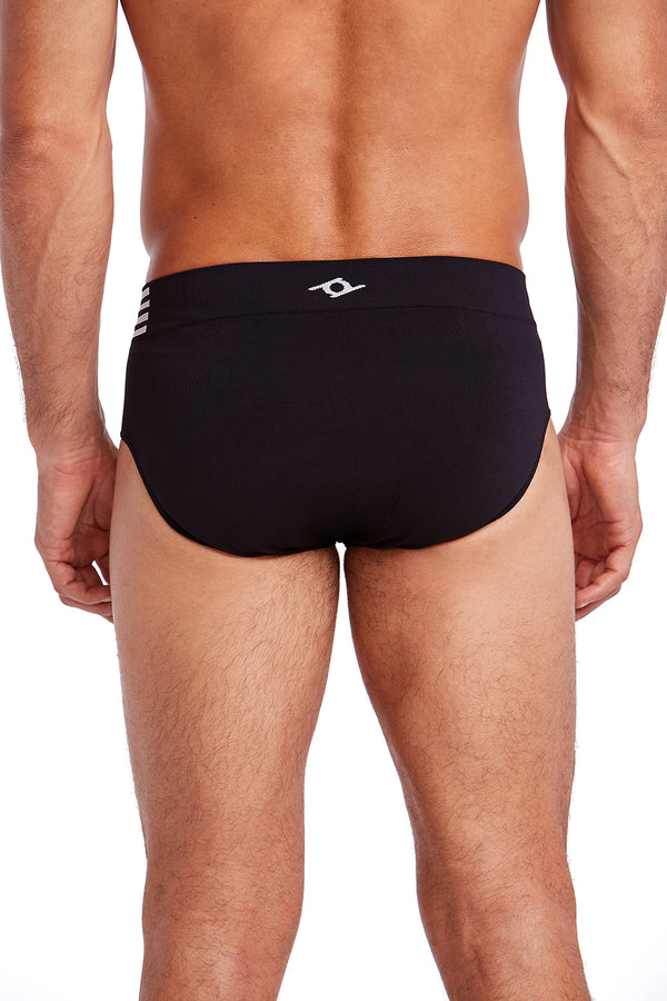 Cueca Slip Prime Listra Lateral Preto