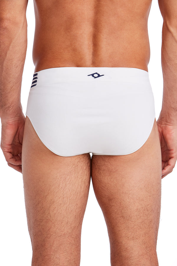 Cueca Slip Prime Listra Lateral Branco