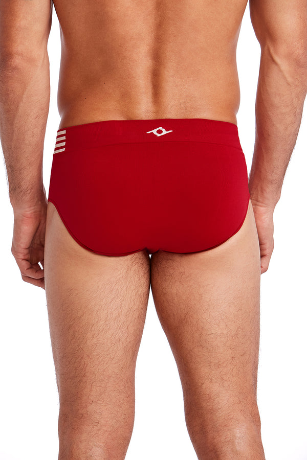 Cueca Slip Prime Listra Lateral Vermelho