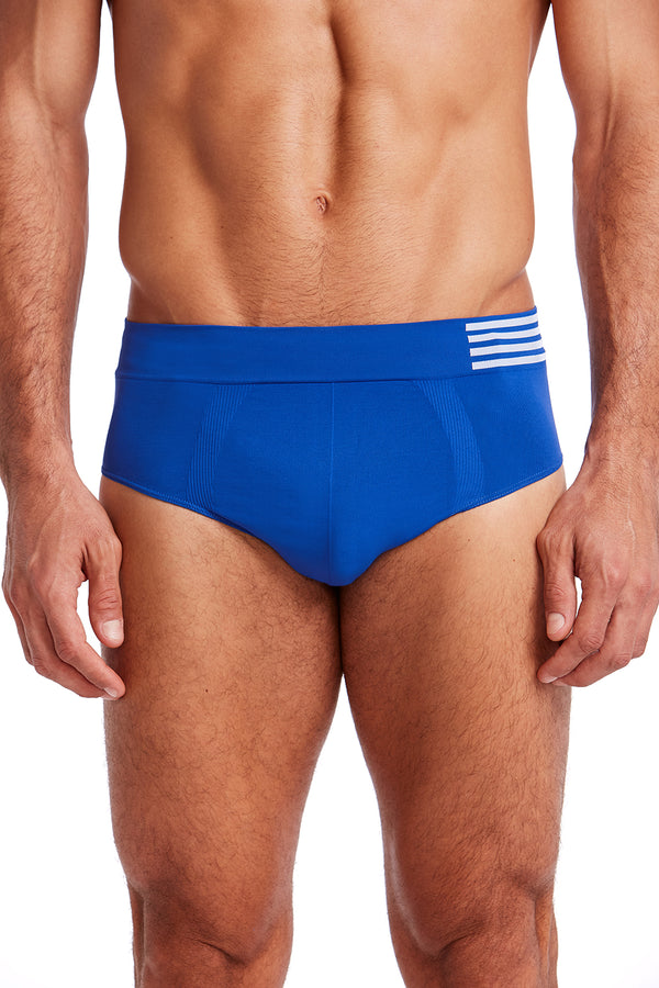 Cueca Slip Prime Listra Lateral Azul