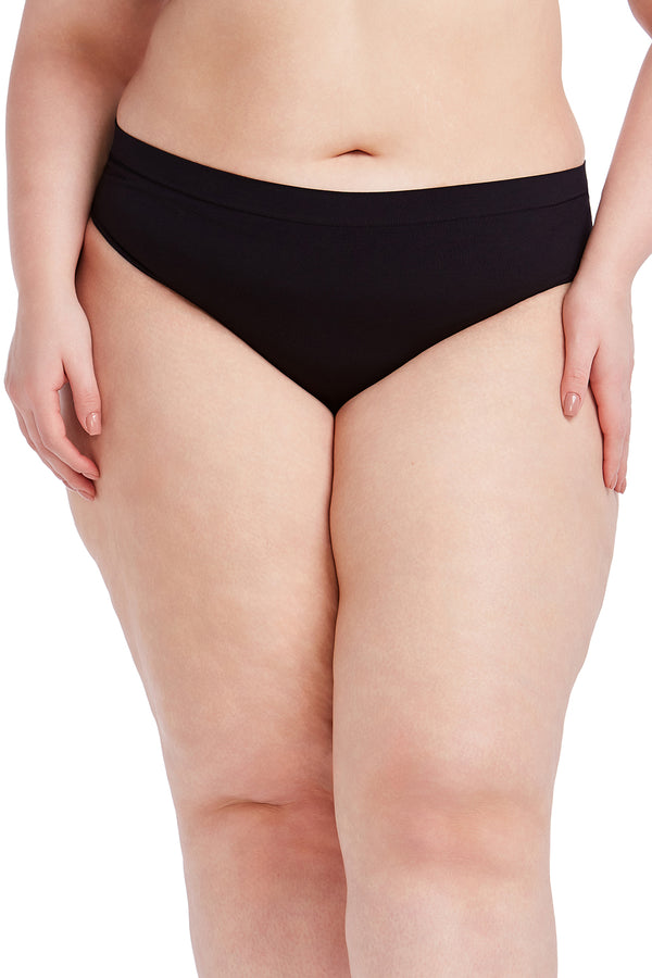 Calcinha Básica Cintura Média Com Fundo De Algodão Preto