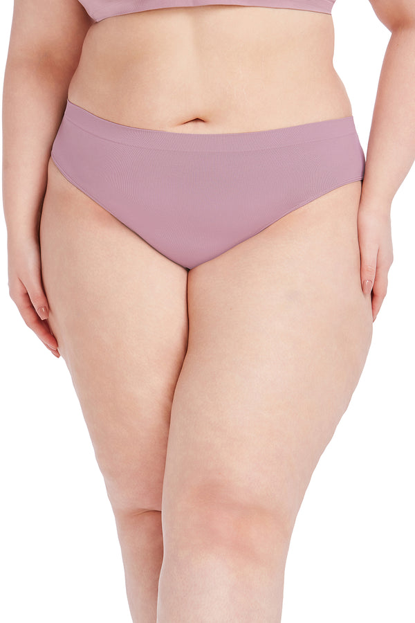 Calcinha Básica Cintura Média Com Fundo De Algodão Lilac