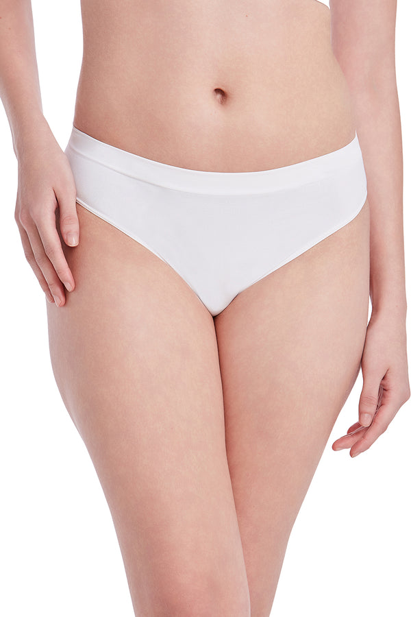 Calcinha Básica Cintura Média Com Fundo De Algodão Branco