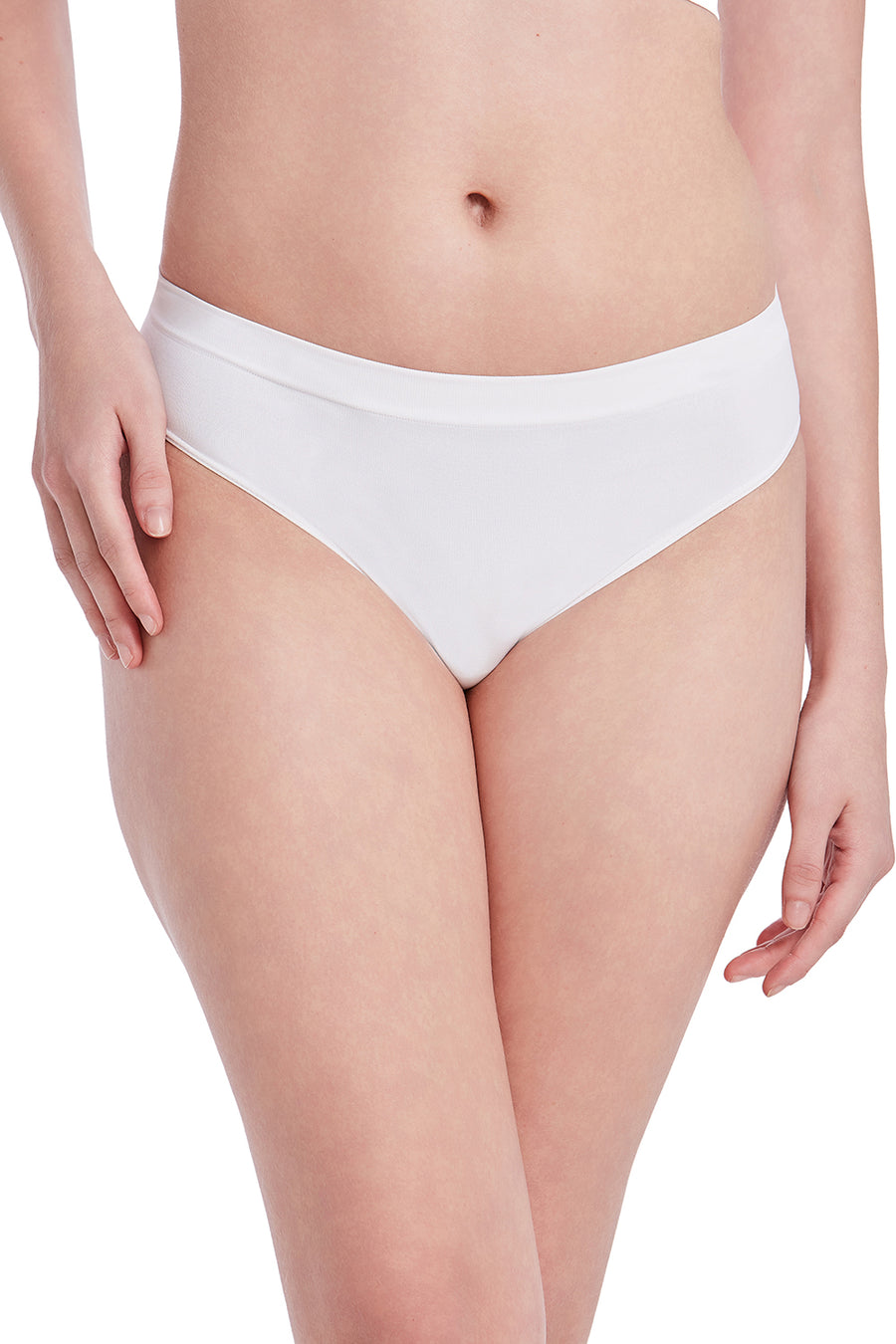 Kit 3 Calcinhas Básicas Cintura Média Com Fundo De Algodão Branco