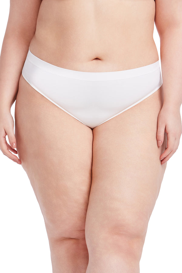 Calcinha Básica Cintura Média Com Fundo De Algodão Branco
