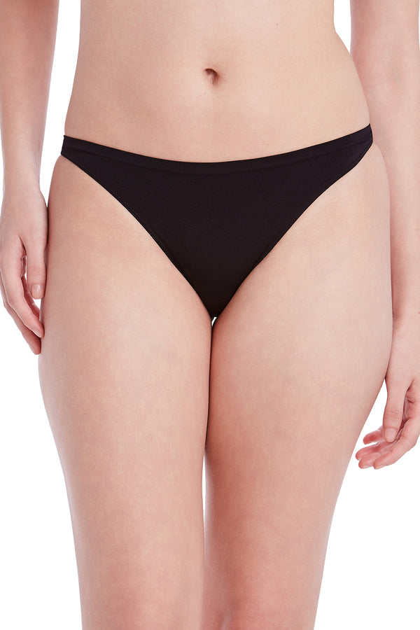 Calcinha Básica Tanga Com Fundo De Algodão Preto