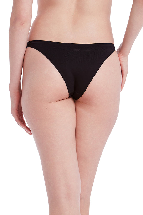 Calcinha Básica Tanga Com Fundo De Algodão Preto