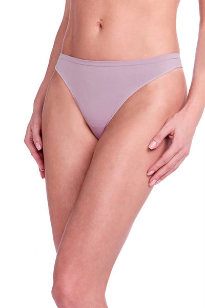 Calcinha Básica Fio Dental Com Fundo De Algodão Lilac