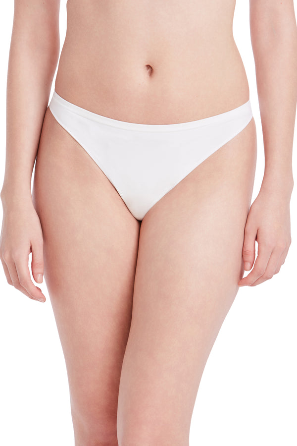 Calcinha Básica Fio Dental Com Fundo De Algodão Branco