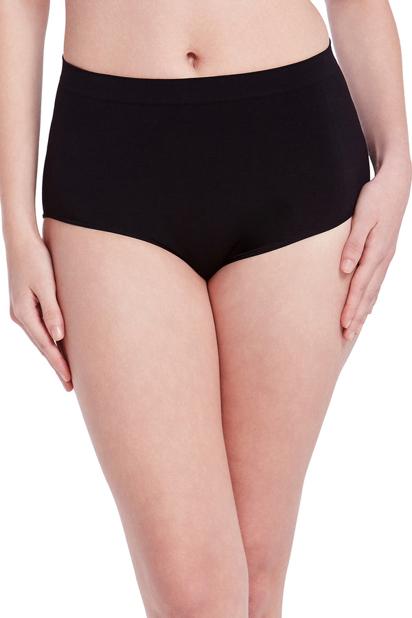 Calcinha Básica Cintura Alta Com Fundo De Algodão Preto