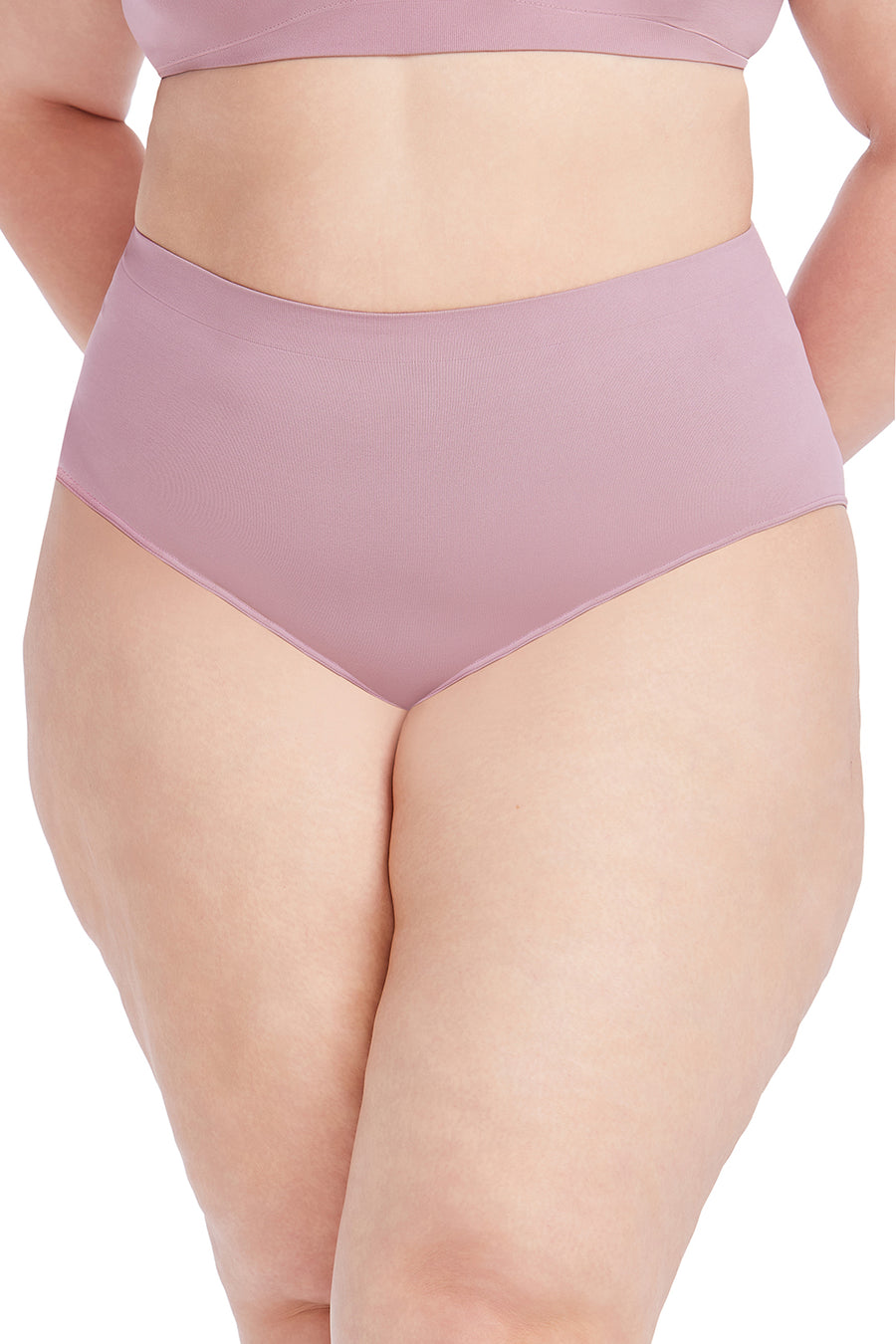 Calcinha Básica Cintura Alta Com Fundo De Algodão Lilac