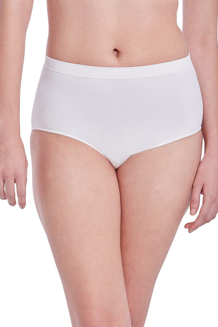 Kit 3 Calcinhas Básicas Cintura Alta Com Fundo De Algodão Branco, Base e Lilac