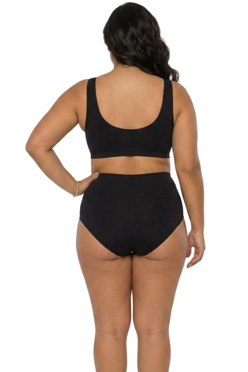 Calcinha Modeladora Cintura Alta Afina Cintura Preto