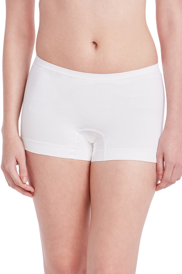 Calcinha Básica Boxer Com Fundo De Algodão Branco