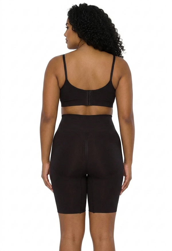 Bermuda Modeladora Cintura Alta Emana Ameniza Celulite Preto