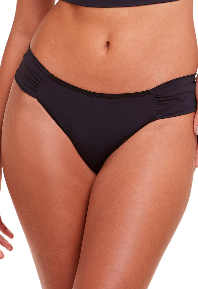Calcinha Biquini Drapeada Basic Beauty Preto