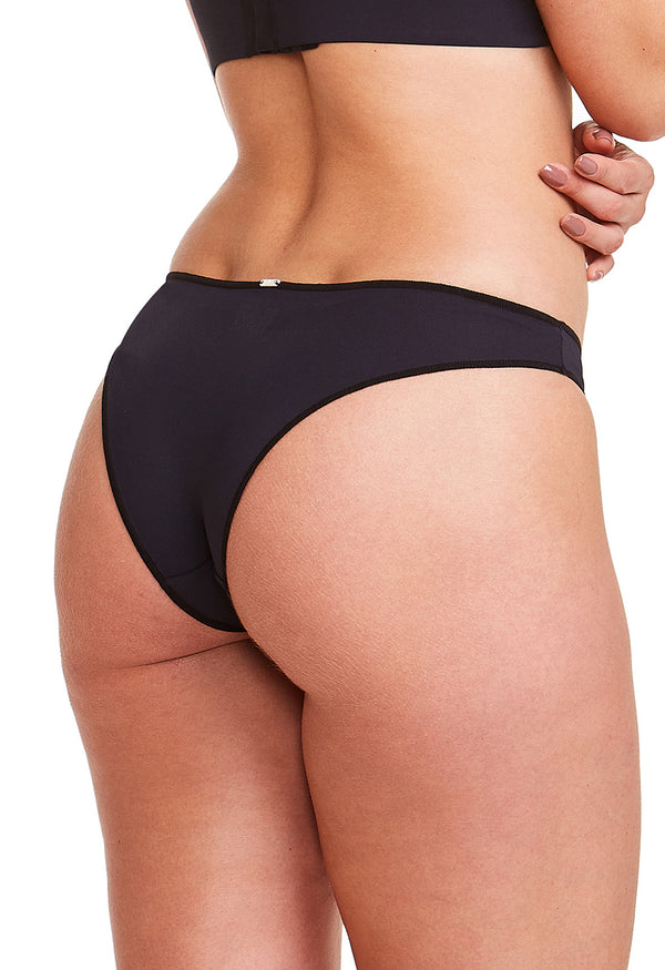 Calcinha Biquíni Reta Laterais Finas Preto