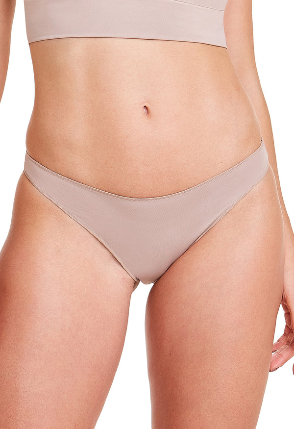 Calcinha Biquíni Reta Laterais Finas Amêndoa