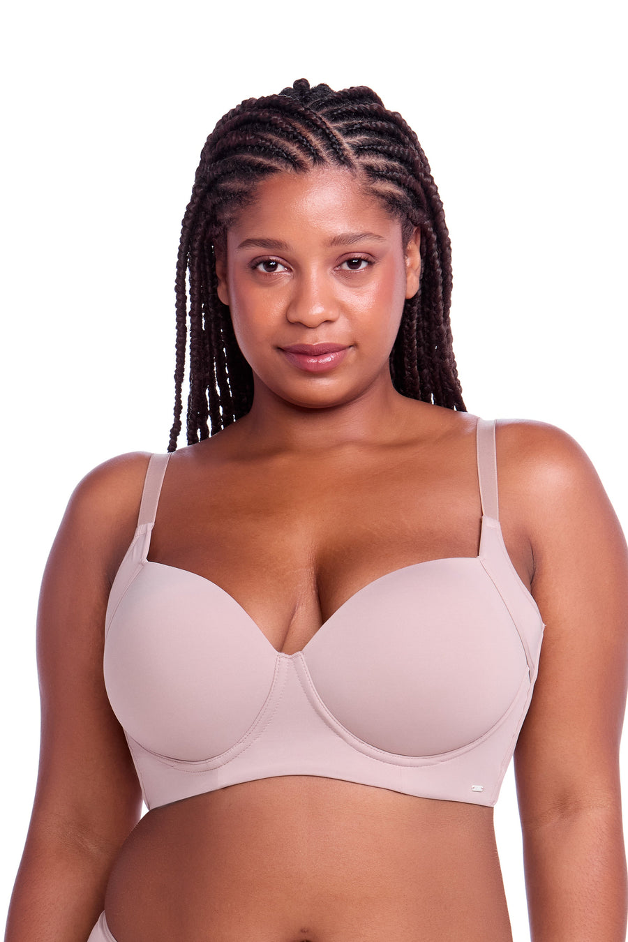 Sutiã Sustentação Com Bojo Sem Aro Basic Beauty Amêndoa