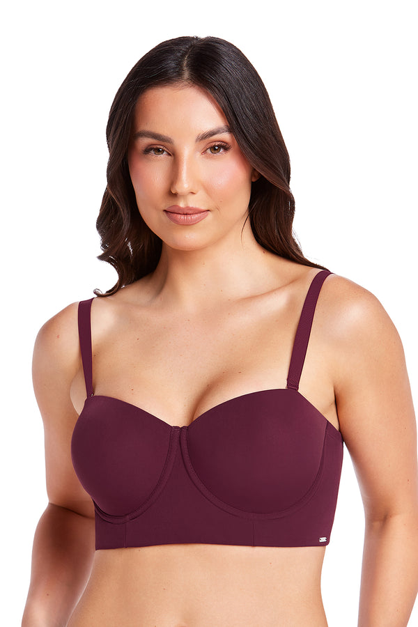 Sutiã Tomara que Caia Com Bojo e Alças Removíveis Cereja