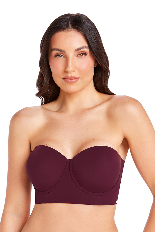 Sutiã Tomara que Caia Com Bojo e Alças Removíveis Cereja