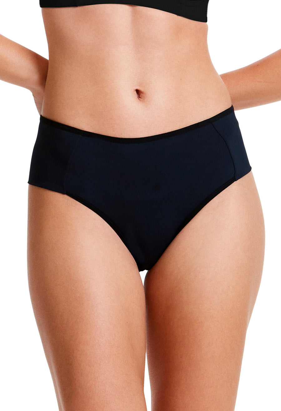Calcinha Cavada Frente Dupla Basic Beauty Preto
