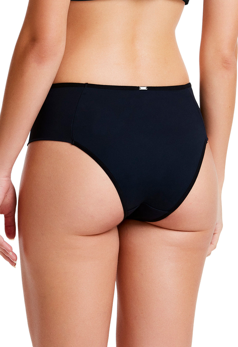 Calcinha Cavada Frente Dupla Basic Beauty Preto