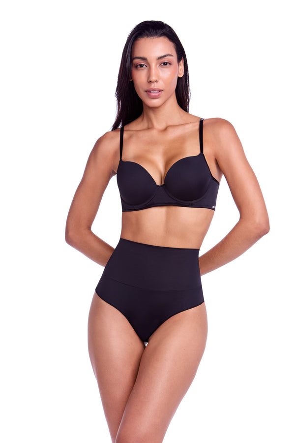 Sutiã Alças Finas com Aro e Bojo Basic Beauty Preto