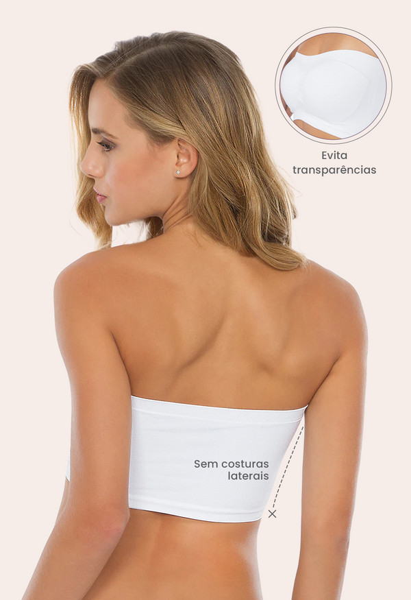 Top Faixa Tomara que Caia com Bojo Removível Branco