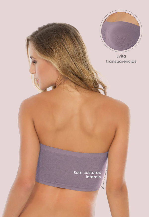 Top Faixa Tomara que Caia com Bojo Removível Lilac