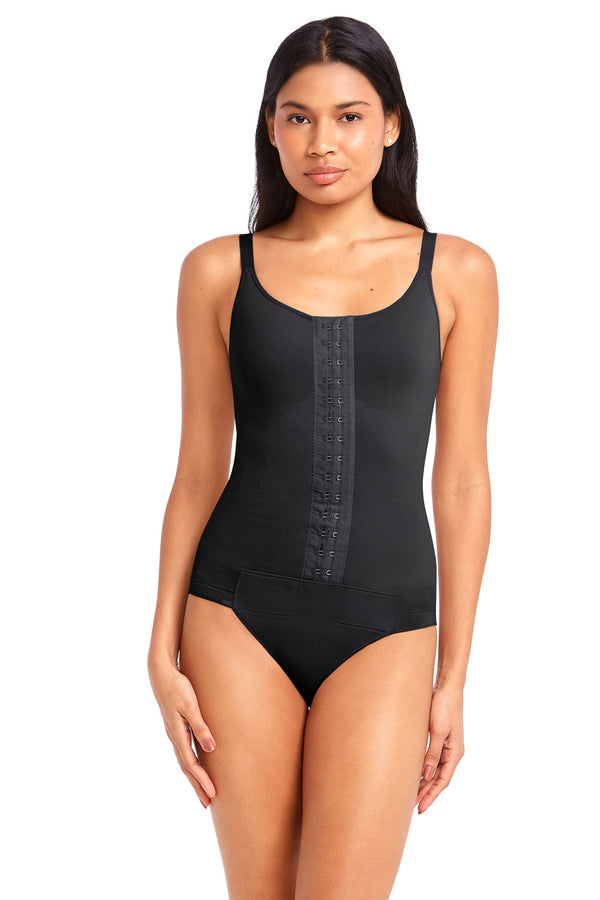 Body Pós-Cirúrgico Com Fecho Em Velcro Na Abertura Higiênica Preto