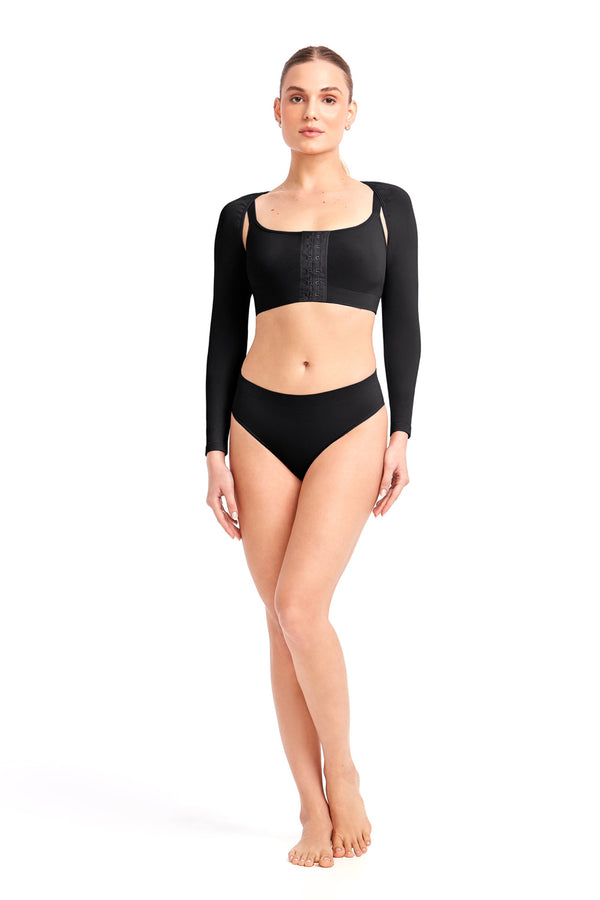 Manga Pós-Cirúrgica Com Fecho Preto