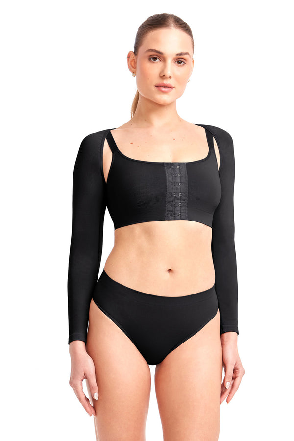 Manga Pós-Cirúrgica Com Fecho Preto