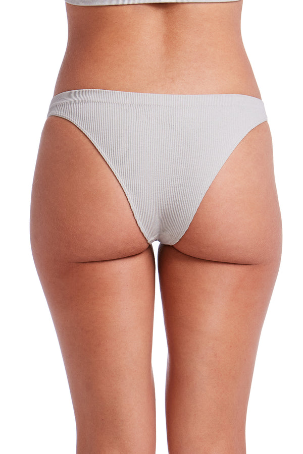 Calcinha Tanga Canelada Essentials Cinza