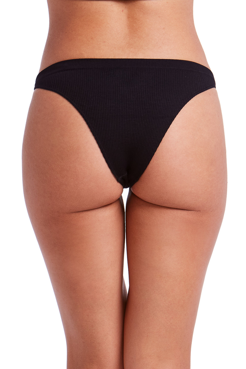 Kit 3 Calcinhas Tanga Canelada Essentials Preta