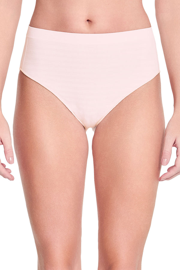 Calcinha Cintura Alta Listrado Fun Rosa