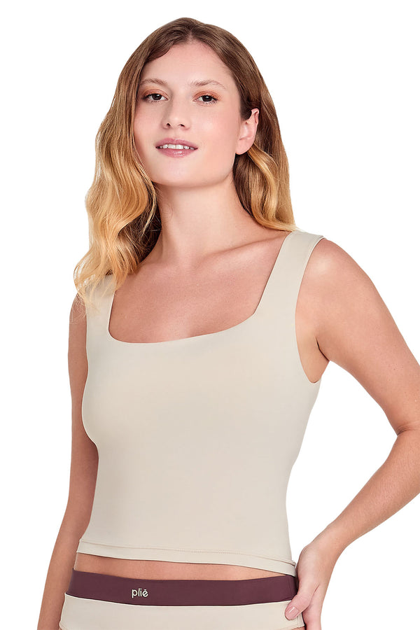 Camisete Regata Sem Bojo Frente Dupla Light Nude