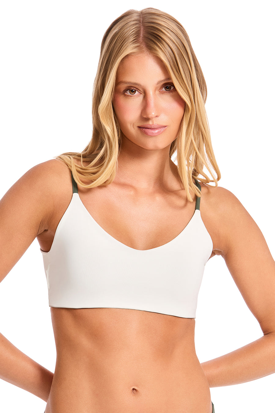 Top Dupla Face Light Off White-Verde Militar