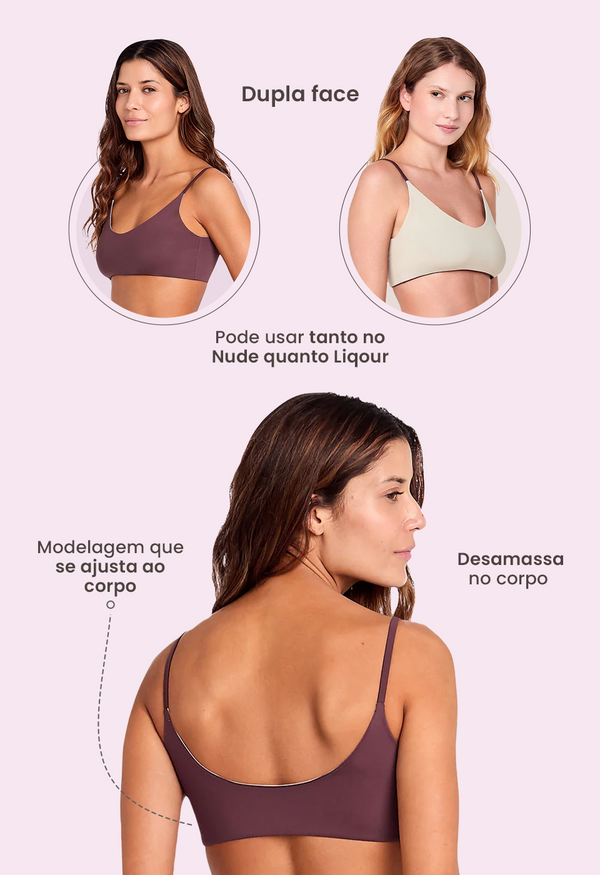Top Dupla Face Light Liquor-Nude