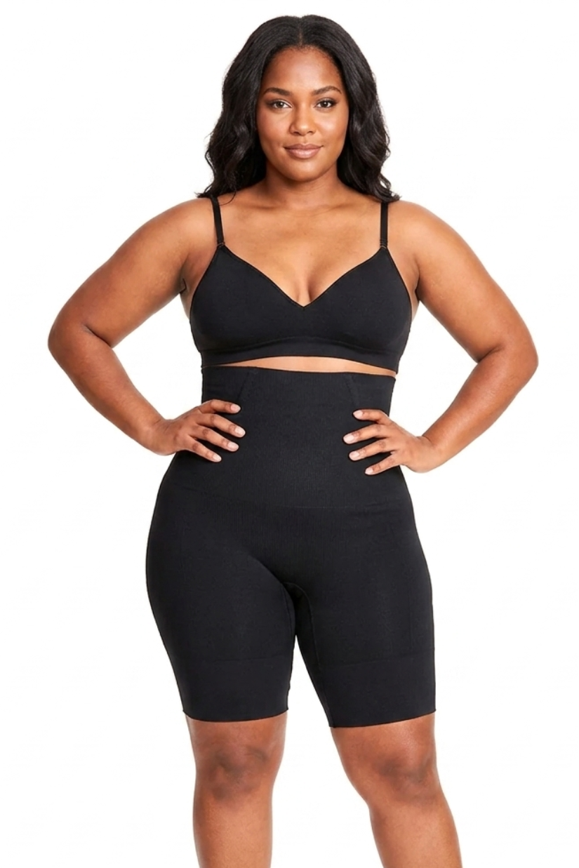 Bermuda Modeladora Abdominal Com Barbatana Afina Cintura Preto