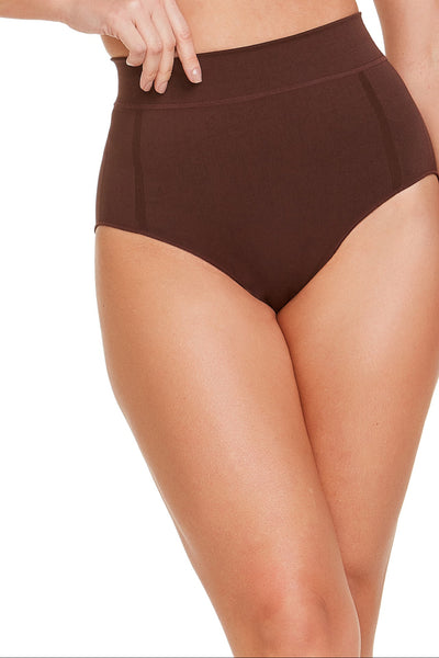 Calcinha Modeladora Cintura Alta Cavada Levanta Bumbum Marrom