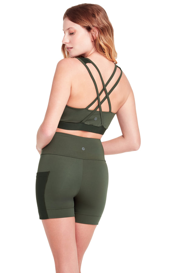 Top Fitness com Bojo Removível Recorte Illusion Verde