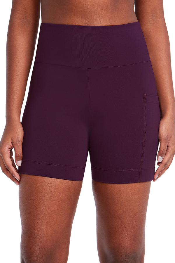 Shorts Fitness com Bolso Illusion Roxo