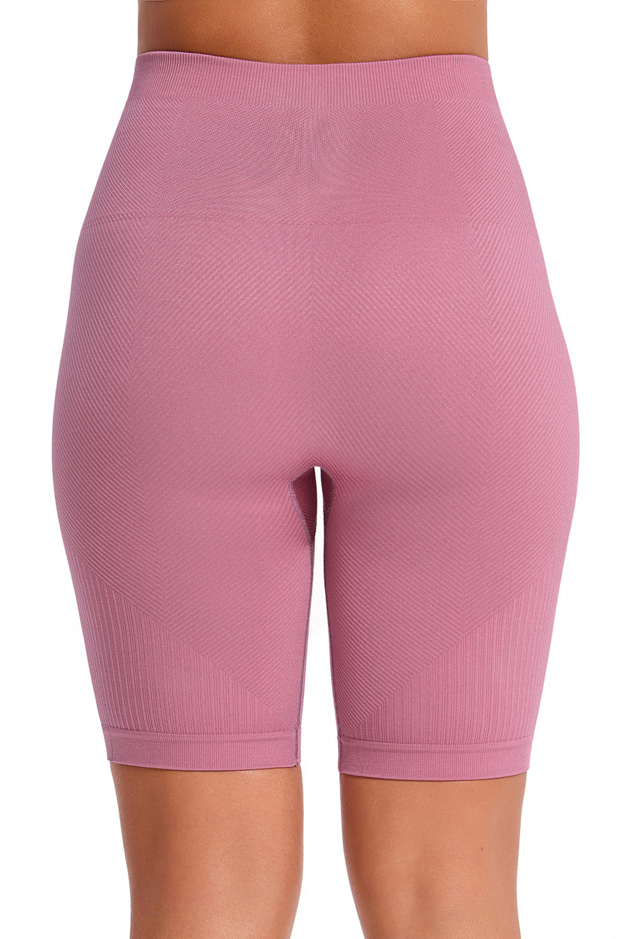 Bermuda Fitness Cintura Alta Tecido Texturizado Rose