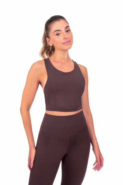 Top Fitness com Bojo Removível Second Skin Marrom
