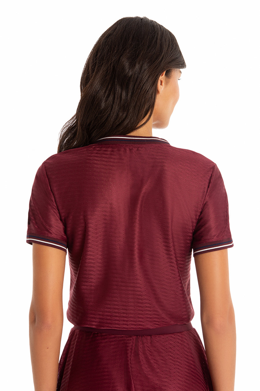 Camiseta Fitness Gola V Sport Club Vinho