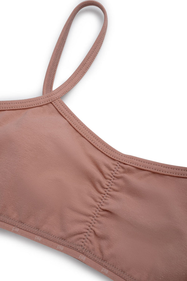 Top Infantil Drapeado Algodão Sem Bojo Linho