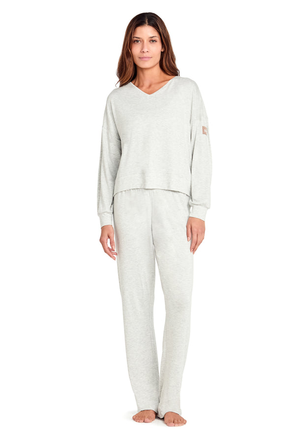 Pijama Manga Longa Viscose Mescla Claro